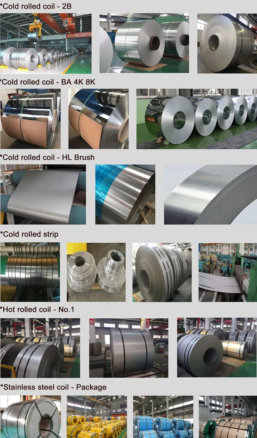 0.3*1000*1500mm Cewka ze stali nierdzewnej 316, waga jednej cewki 5-8 TON, materiał trwały 1